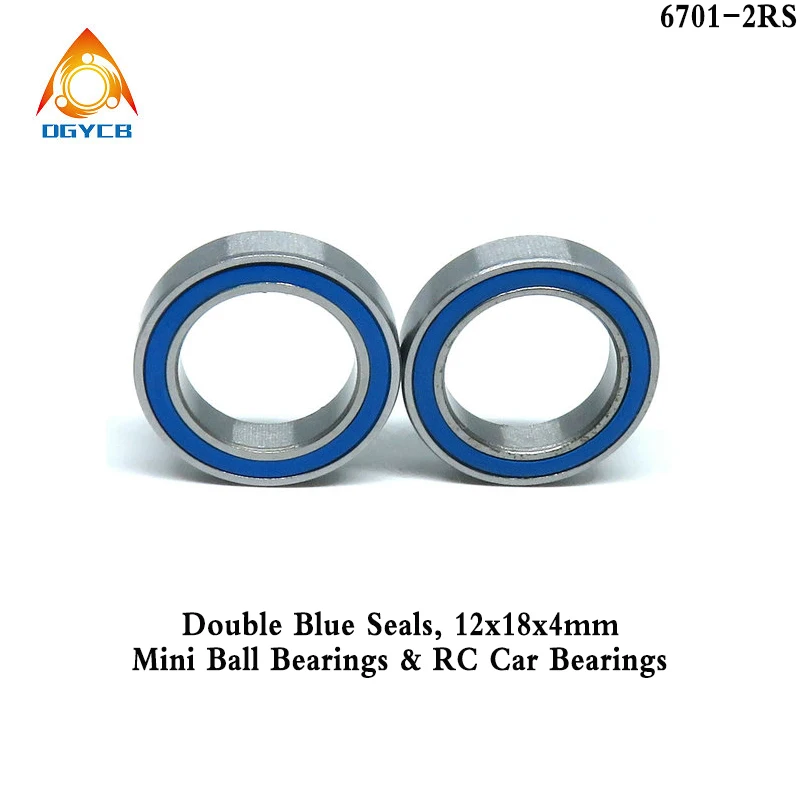 

10pc 6701 2RS 12x18x4 Miniature Thin Section Bearings 6701RS ABEC3 12*18*4 Blue Seals Model Bearings RC Bearing 686 687 688 2RS