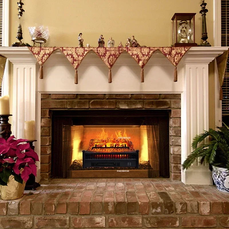 European Fireplaces Decorative Cabinet American Home Decor Simulated Firewood Flame Electronic Fireplace Charcoal Brazier Heater