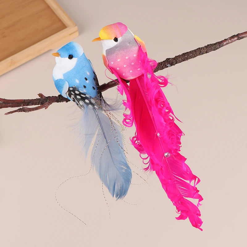 Random Artificial Birds Fake Foam Animal Simulation Feather Birds Models DIY Wedding Home Garden Ornament Decoration garden decoration animal ornaments artificial feather bird decoration