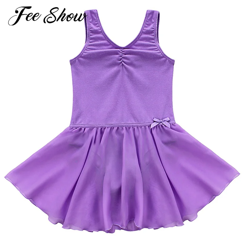 Kids Cotton Professional Ballet Tutu Dress Dancewear Gymnastics Leotard