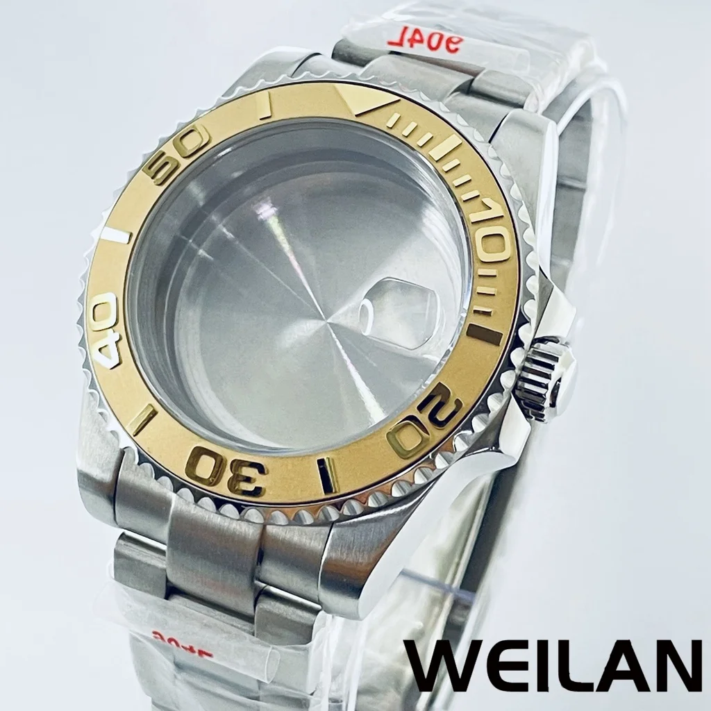 Silver Watch Case with Ceramic Bezel and Sapphire Crystal