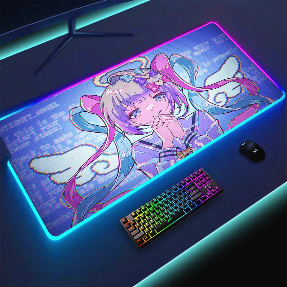 Oversized RGB LED Gaming Mouse Pad with Vibrant Design and Extended Surface (35.4x15.7in)