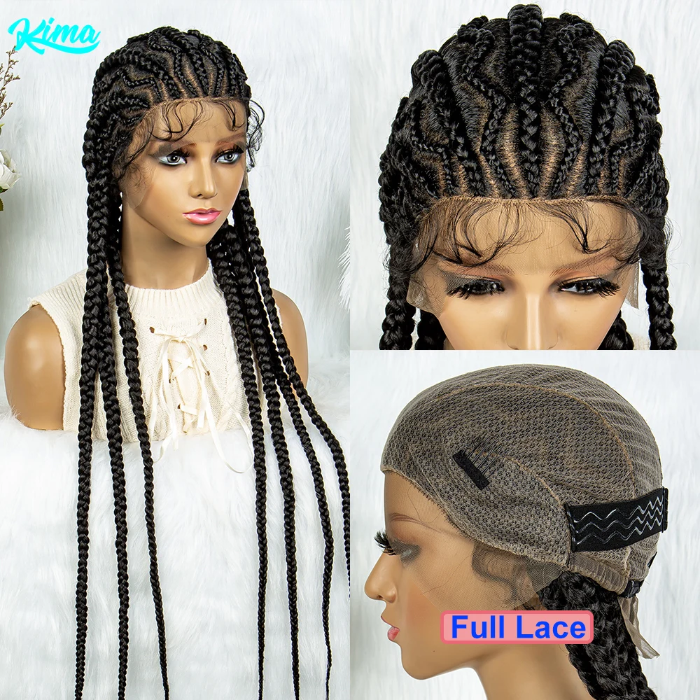

New KIMA Full Lace Braided Wigs Synthetic Lace Front Wig Braid African With Baby Hair Braided Wigs for Black Women Neat Braids