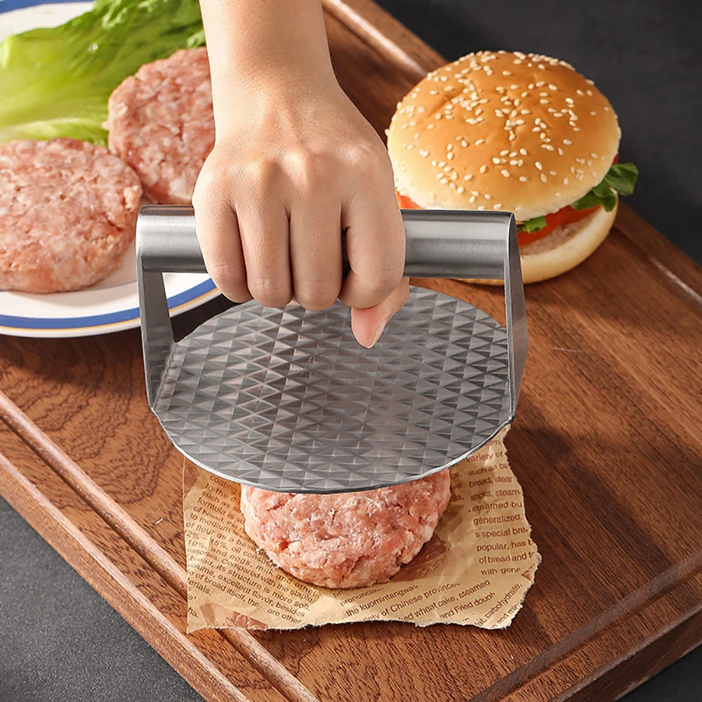 

Stainless Steel Burger Press Round Burger Smasher Non-Stick Smooth Hamburger Press Bacon Press Cooking Steak Making Tools