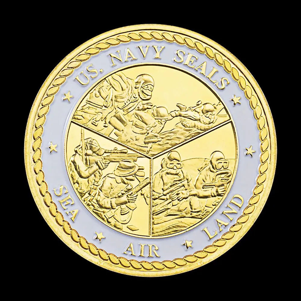 United States Naval Special Warfare Command Navy Seals Collectible Golden Plated Souvenir Coin Commemorative Coin Challenge
