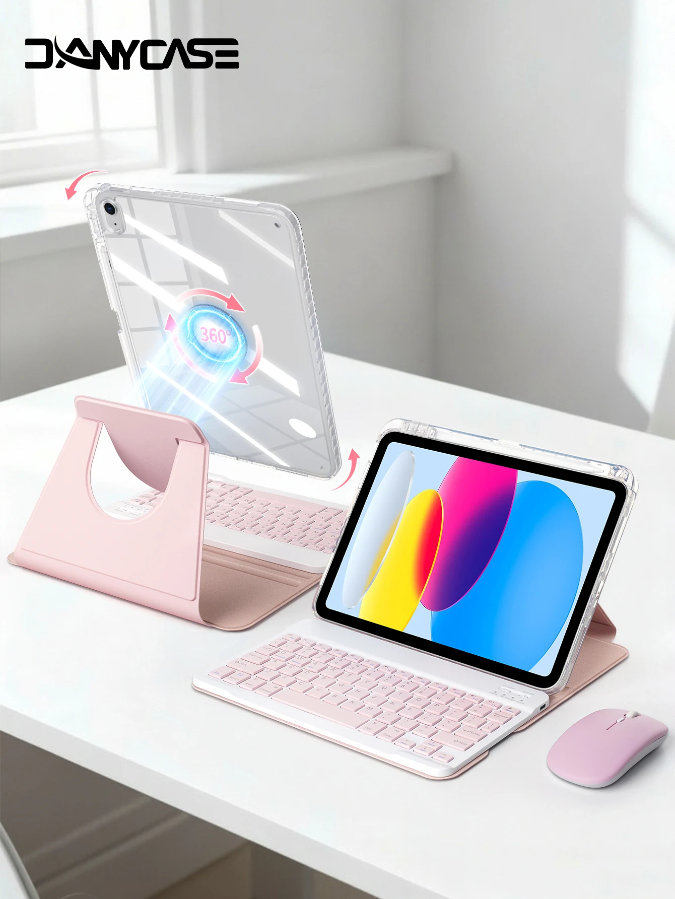 Enhanced Wireless Keyboard Case for Tablets - Smart and Sleek Design