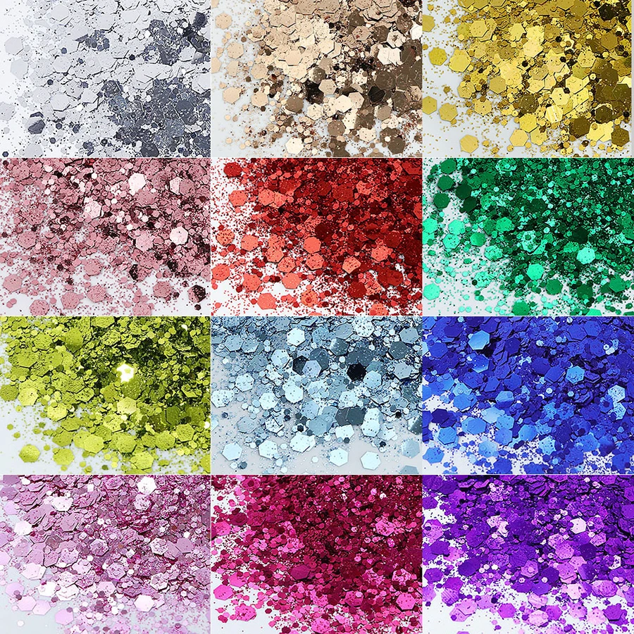 32-teiliges Nail Art Glitzerpulver-Set zum Selbermachen, holografisches Pigment, glitzernde Pailletten, Nagelflocken, Maniküre-Dekorationsset für kreative Schönheit – Detail 3