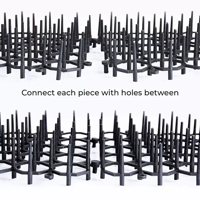 12Pcs/set Garden Anti-Cat Prickle Mat Cat Scat Mat with Ground Spikes and Cable Ties Keep Cat Dog Away Digging Repellent Mat 6