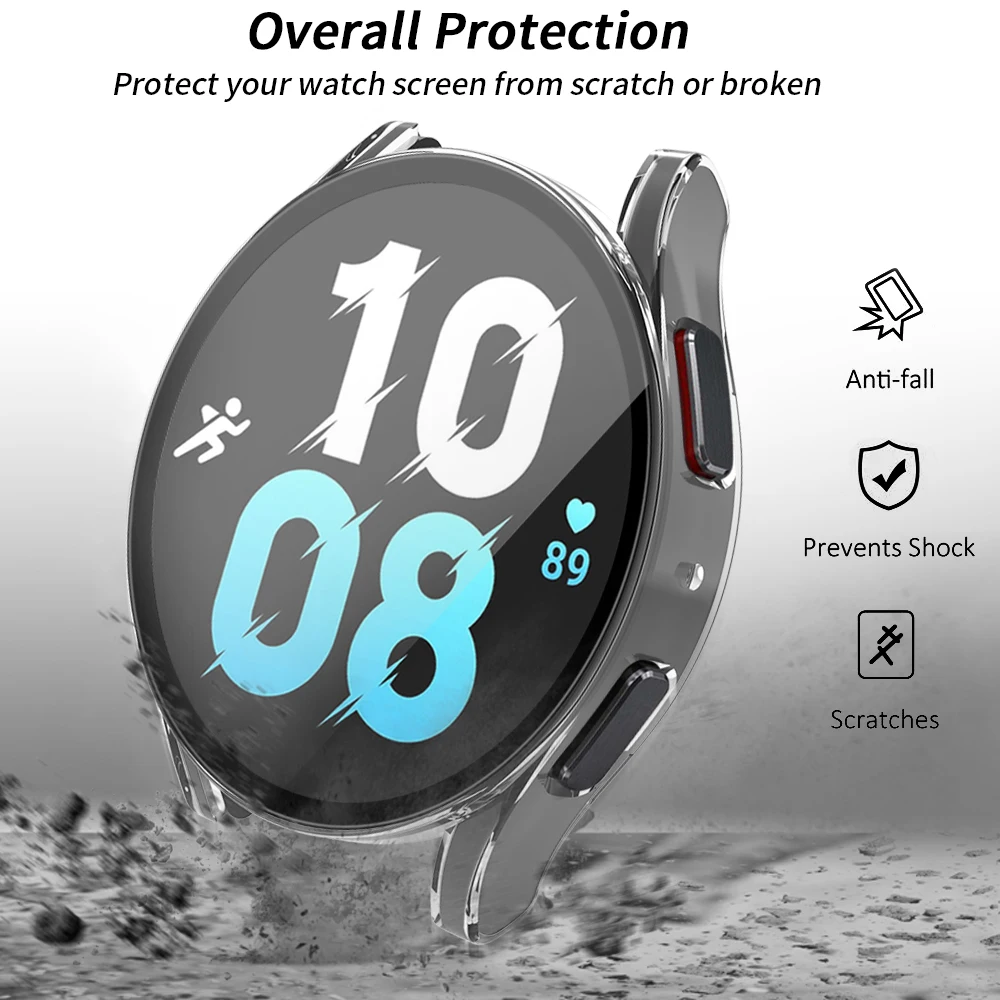 Durable PC Bumper Shell Screen Protector for Smartwatch - Universal Fit 40mm/44mm