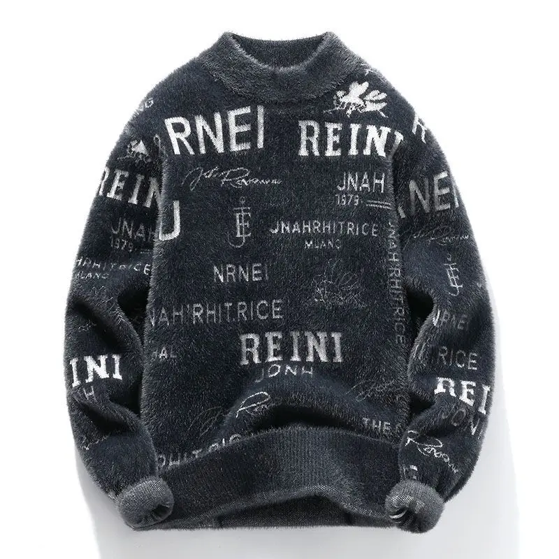 Men and Women Couple Sweater Base Sweater Keeps Warm in Winter Half High Necked Knitted Sweater Fashionable and Personalized Top