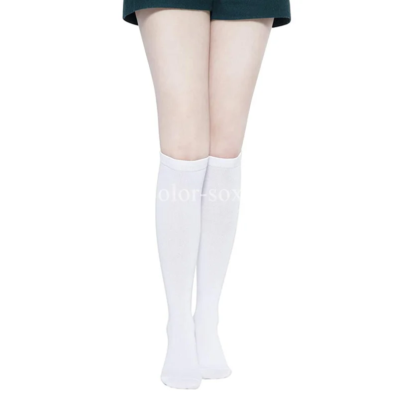 Compression Knee High Solid Color Soccer Socks for JK Woman soccer socks