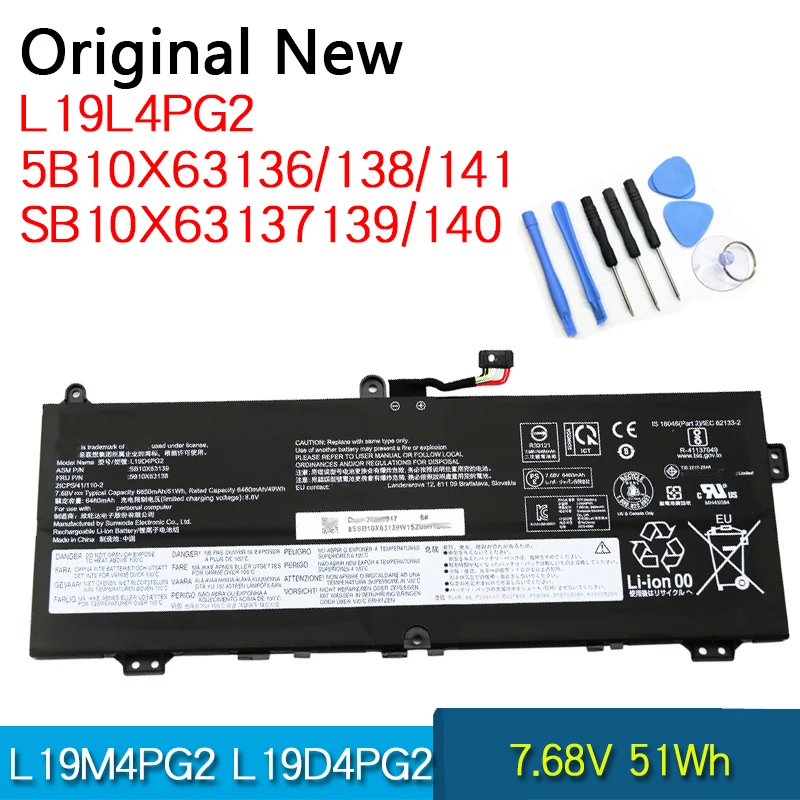 

Original Battery L19M4PG2 L19L4PG2 L19D4PG2 For Lenovo Flex 5-1470 5-1570 SB10X63137 SB10X63139 SB10X63140 5B10X63136 5B10X63138