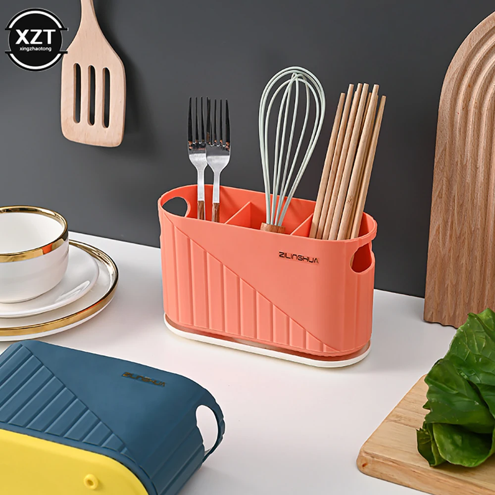 1PCS Simple Fashion Kitchen Storage Rack Fork Chopsticks Spoon Organizer Bracket Multifunction Kitchen Cutlery Drainer Holder 2