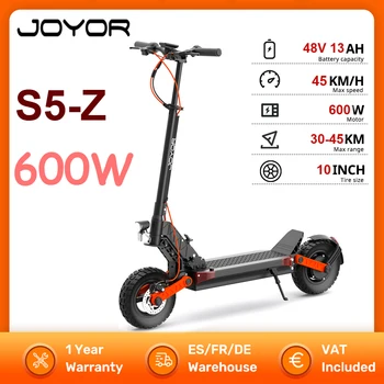 JOYOR S5-Z Scooter elettrico 600W 48V 13AH Scooter elettrici sportivi fuoristrada pieghevoli da 10 pollici Gamma 30-45 km JOYOR S Series EScooter