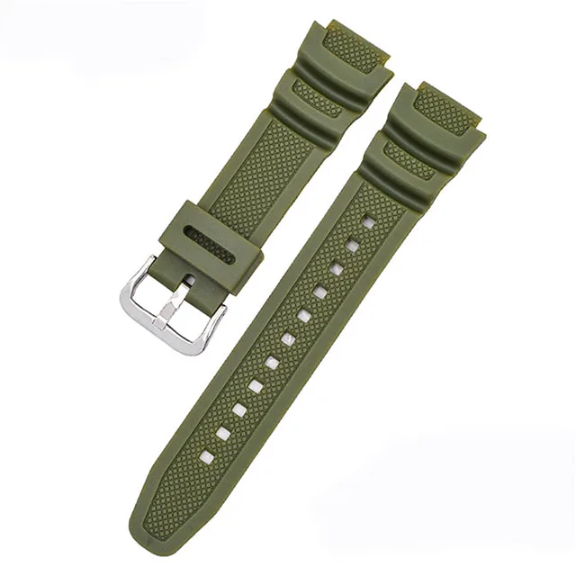 Durable Black Silicone Pin Buckle Watch Strap - Rubber Wrist Band Bracelet