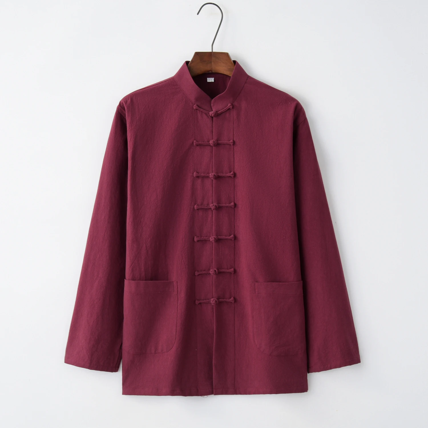 Chinese traditional clothes Style long Sleeve Tai Chi Pure cotton shirt Tang Suit Uniform for Men kung fu tang zhuang male top