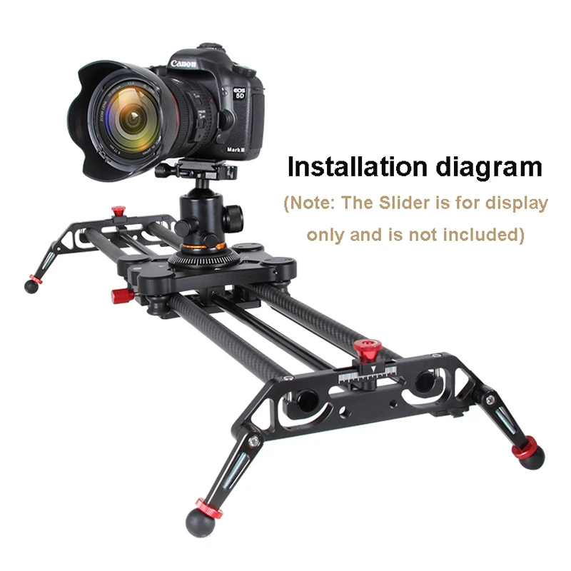 GVM Camera Slider Video Ball Head 360&deg; Rotation Panoramic Universal Ballhead 1/4 Screw for DSLR Camera Tripod Monopod
