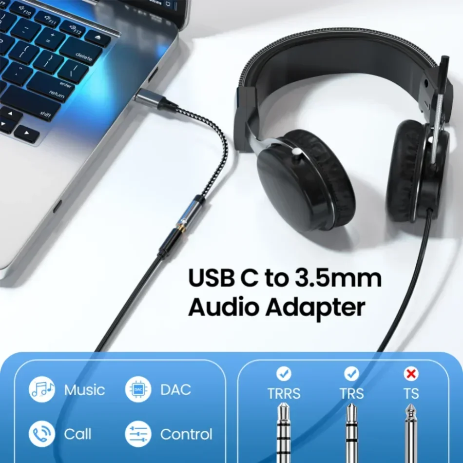 Type-c 3.5 Jack Audio Cable Usb Type C To 3.5mm Aux Adapter for Macbook Air Huawei Xiaomi Samsung Galaxy