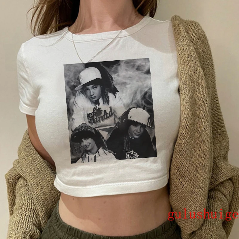 Gothic Punk Style Tokio Hotel T-shirt Crop Top Vest T Shirt Tank Top Fashion Women Cropped Graphic Tshirt Vintage Tees Shirts 2