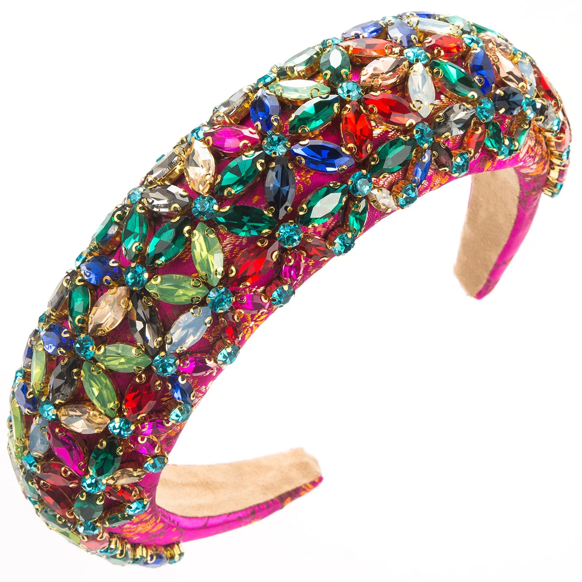 Neues Vintage Barock-Stirnband Luxuriöses Vollstrass-Haarband Glänzendes Haaraccessoire für Damen – Detail 6