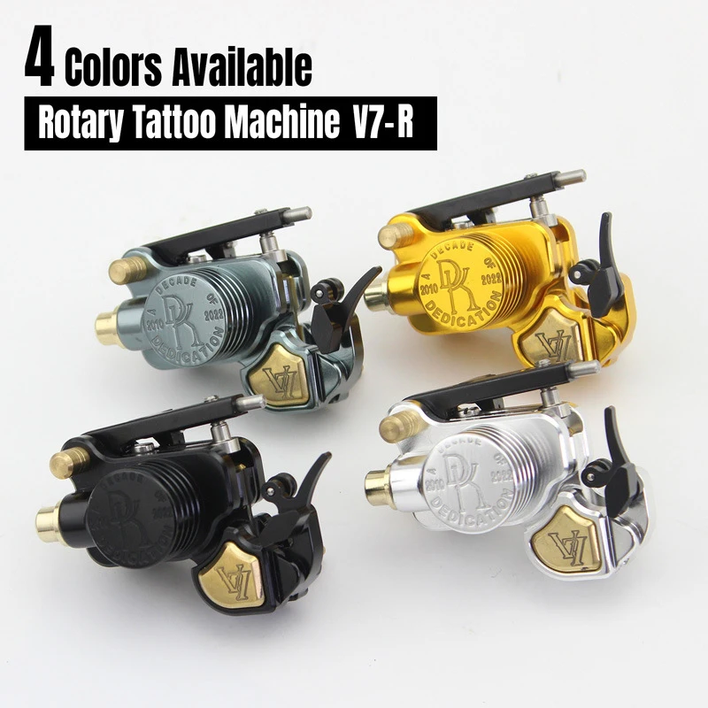 

V7-R Professional Rotary Tattoo Machine Needle Pressing System Coreless Motor Engine Adjustable Stroke Tattoo Gun RCA Interface