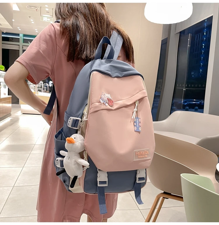 Backpack Female college students Korean harajuku Ulzzang simple backpack INS new high school junior high school backpack