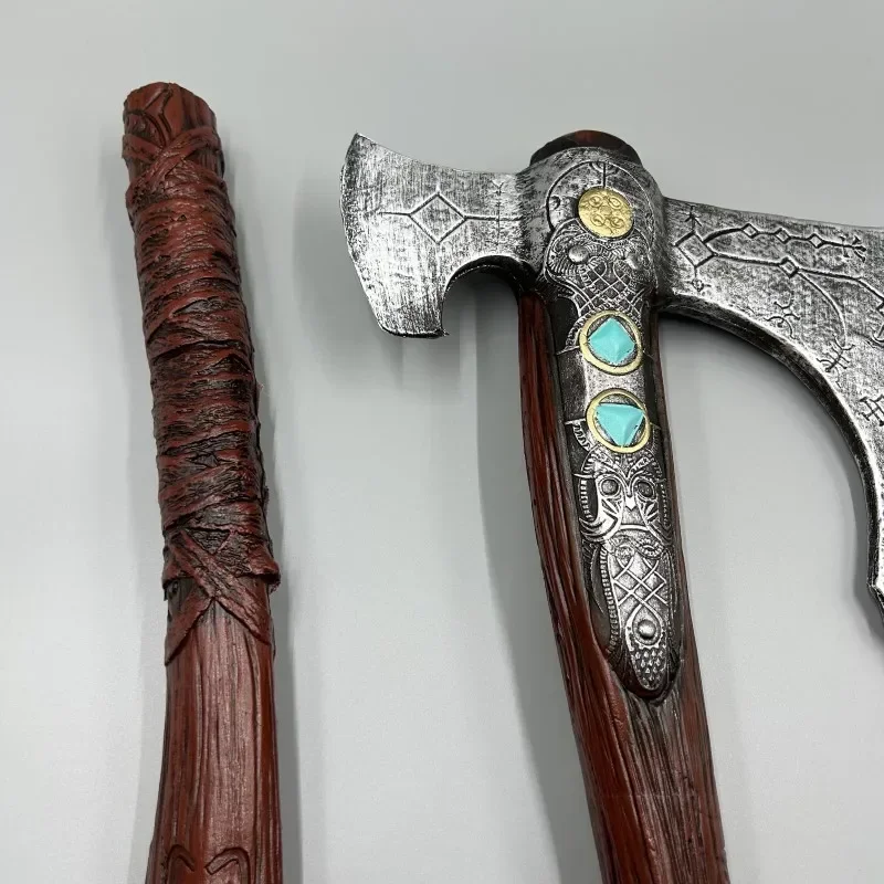 92cm God of War Leviathan Axe Weapon Model PU Material Detachable Kratos Sword Samurai Ornaments Collection Desktop Display Toy 6