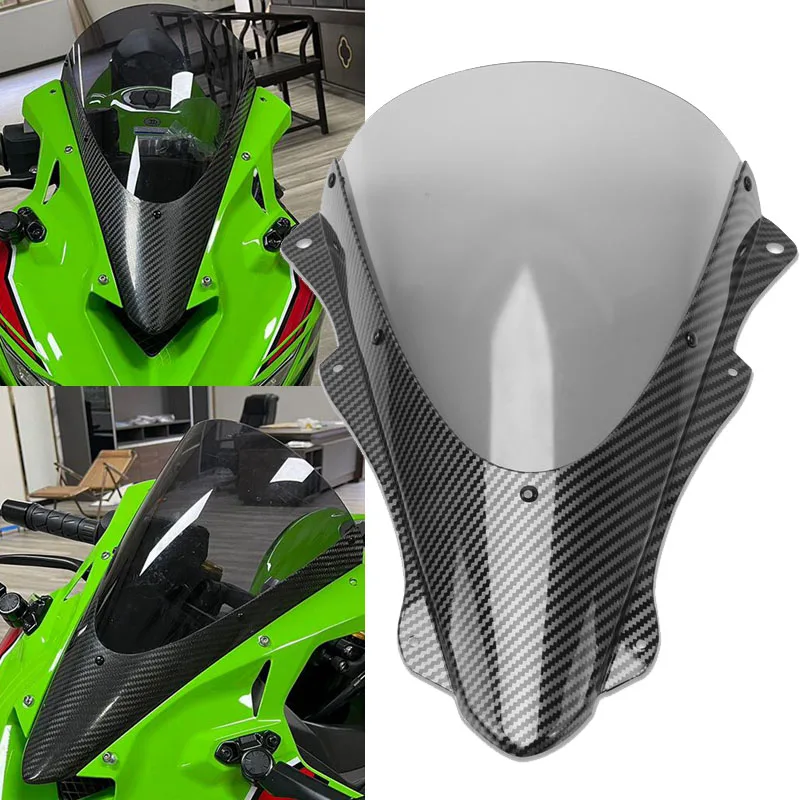 

Carbon Fiber Motorcycle Front Screen Windshield Windscreen Baffle Wind Deflectors For KAWASAKI NINJA ZX-4R ZX-4RR ZX4R ZX4RR