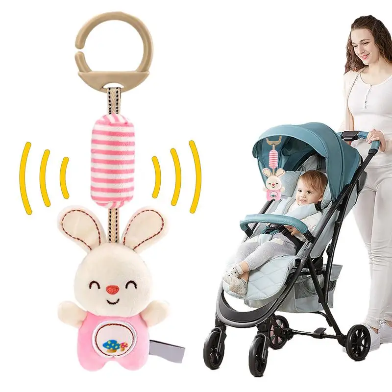 

Crib Bed Around Rattle Bell for Bed Stroller Animal Hung Toy with Ringing Bell Travel Activity Toys For Kids