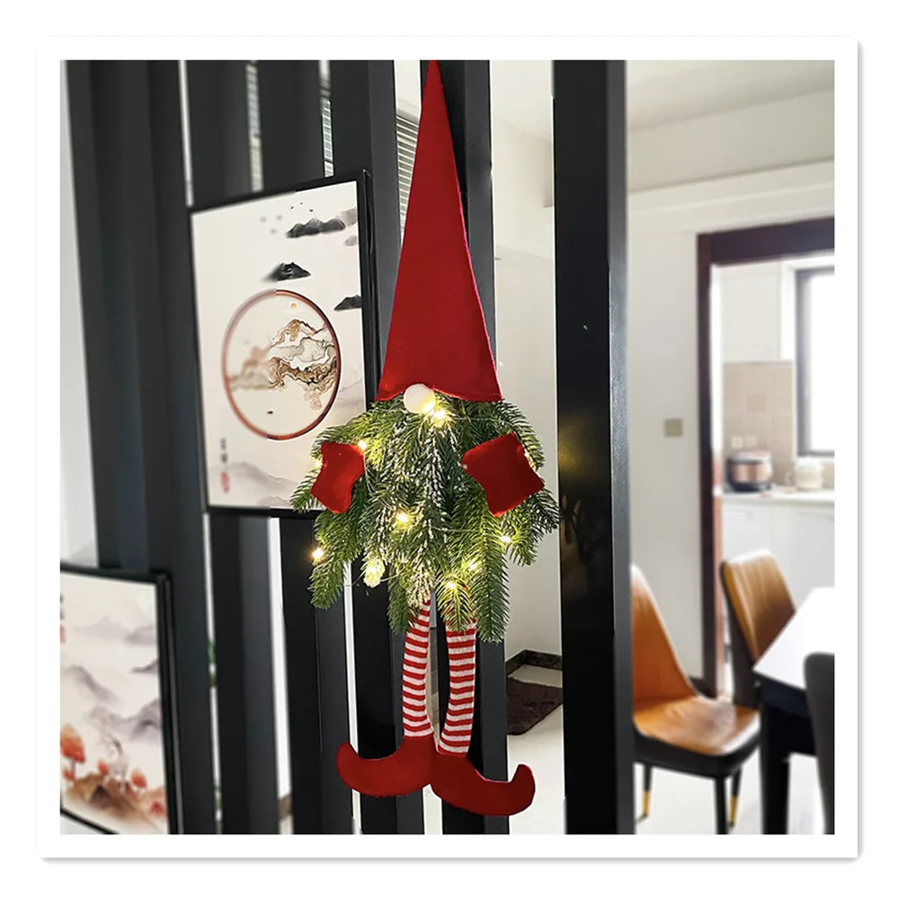 

Рождественский венок, рождественские украшения, рождественская подвеска для пожилых людей с длинными ногами без лица, Рождественская настенная Подвеска для двери