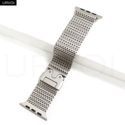 Premium Stainless Steel Mesh Strap with Parachute Buckle for Apple Watch (Titanium color)