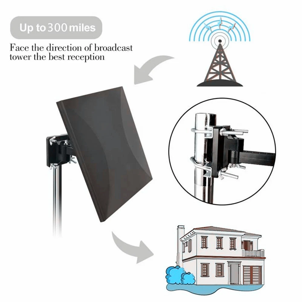 hengshanlao 8k digital Antenna for TV Outdoor 5000 Mile Digital Antenna TV Signal Reception Amplifier Booster ATSC DVBT-2 Aerial