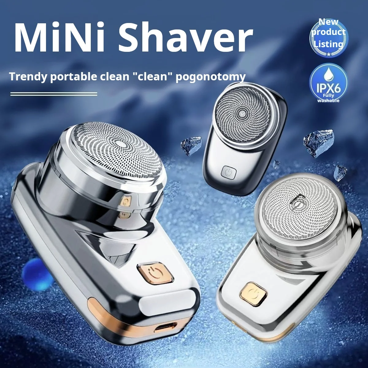 Waterproof Rechargeable Mini Men Pocket Machine 3 Knife Head Electric Shaver hair clipper hair trimmer