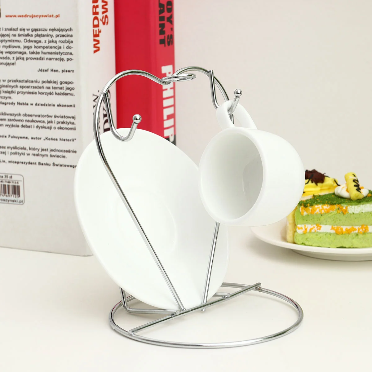 2 Pcs Coffee Cups Plate Rack Hanging Organizer Mugs Holder Stand Stainless Steel