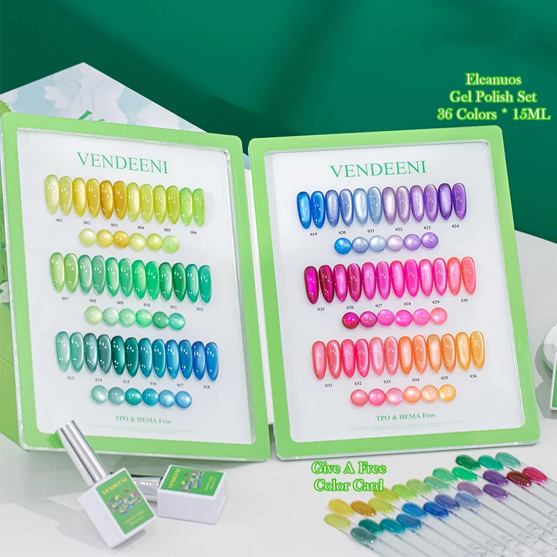 캣아이 젤 폴리쉬 36색, 화려한 유리구슬 크리스탈 캣아이, 살롱 프로 멀티 스타일, 오래 지속되는 쏙 오프 UV LED 네일 젤
