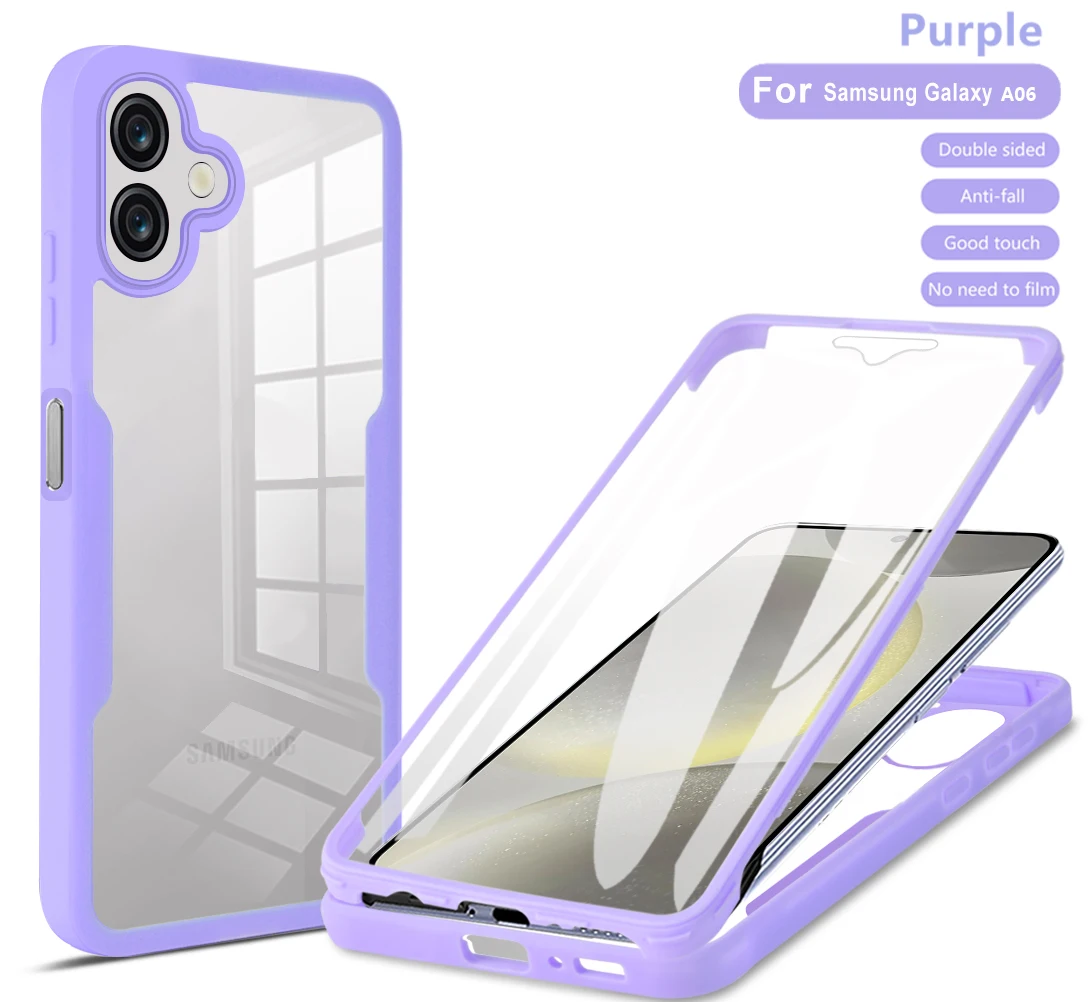 Shockproof Clear Case with 360° Camera Lens and Screen Protection