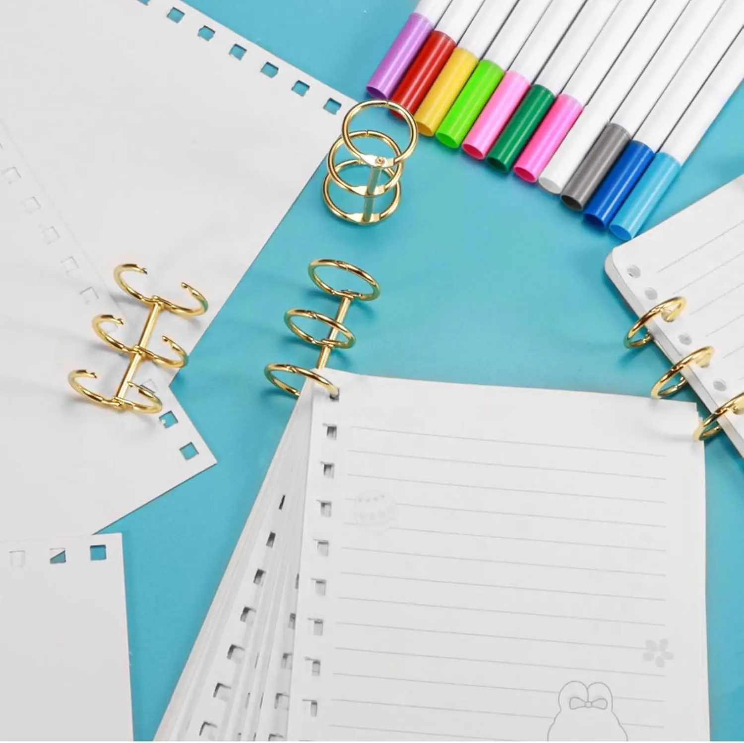 8 Pcs 3-Ring Metal Loose Leaf Binders Book Rings Perfect for DIY Travel Journals, Photo, Document Binding, and Craft Projects - 3