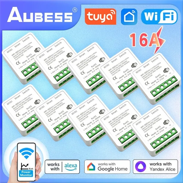 Tuya 16A MINI Wifi Switch DIY 2-way Remote Control Timer Relay Automation For Smart Life Work With Alexa Google Home Alice 1