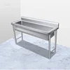 Commercial Stainless Steel Large Single-tank Floor-standing Dishwashing Kitchen Sinks for School Canteen Outdoor Washing Sinks 1