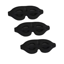 Ultra - Soft 3D Sleep Eye Mask - Light Blocking (Black - 3Pack)