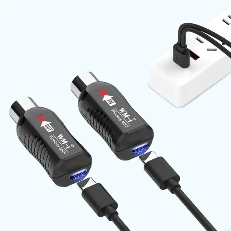 H8WC Wireless MIDI Adaptor 2.4GHz MIDI Wireless Guitar System Receiver Transmitter