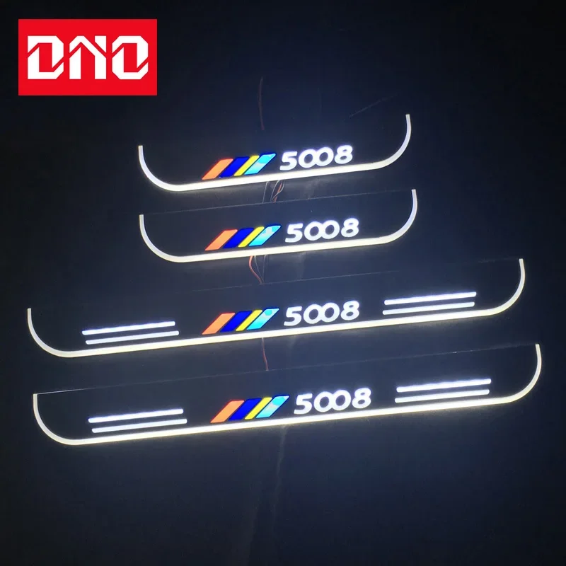 Trim Pedal Led Car Light Davanzale Battitacco Piatto Pathway Dynamic Streamer Lampada Di Benvenuto Per Peugeot 5008 2017-2019 Accessori Per Auto
