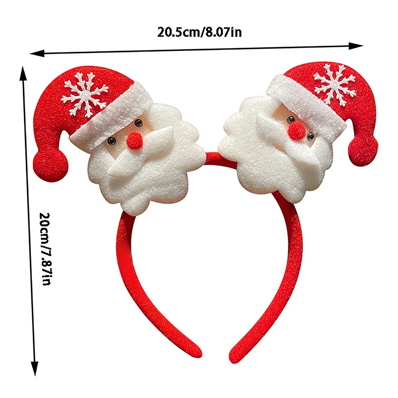 1PC Christmas Headband Cartoon Santa Claus Snowman Elk Hair Band Gifts for Party School Activities