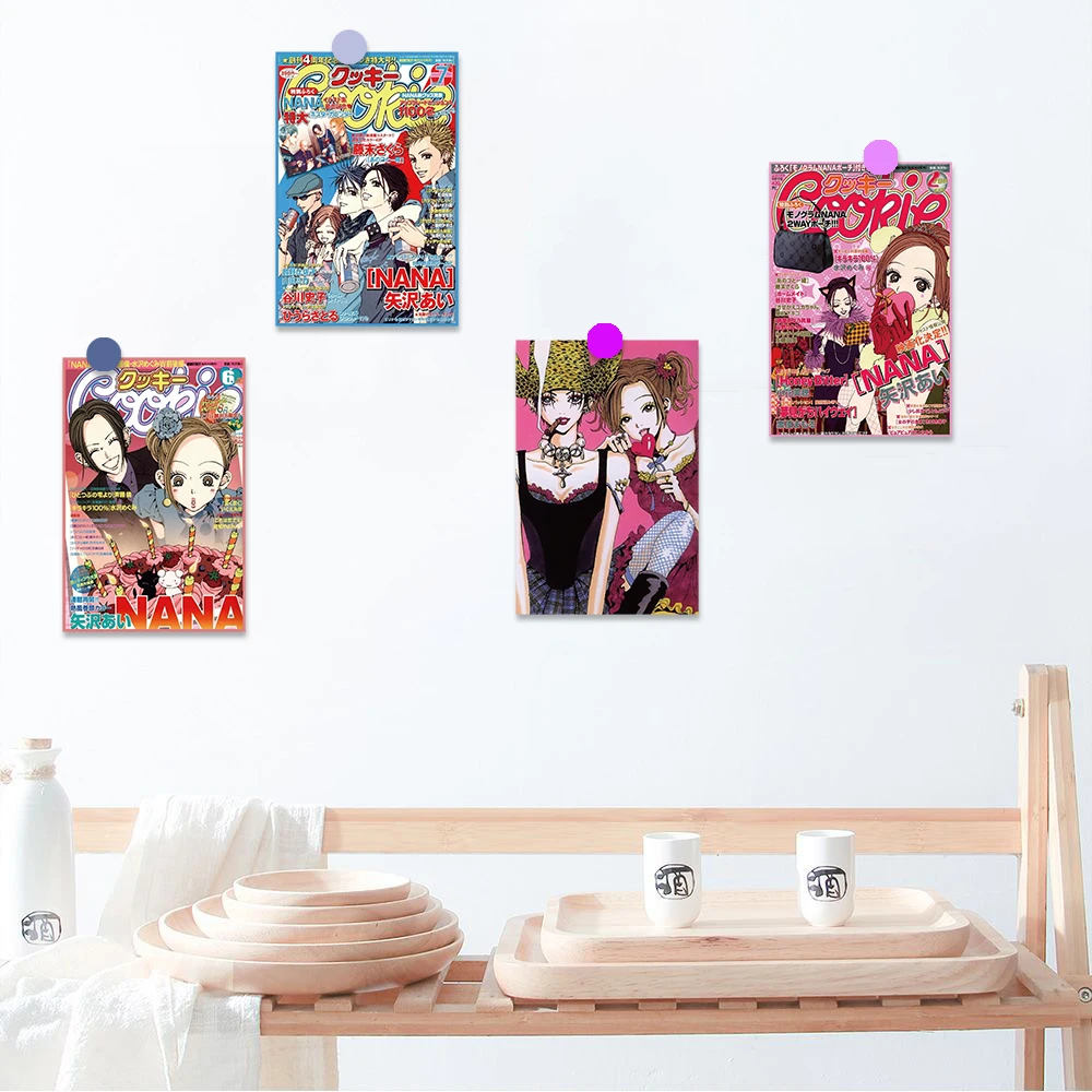 Wall sticker wall stickers 10 PCS hot anime Nana poster sticker Harajuku nostalgia gift for living kids room card coffee laptop luggage skateboard