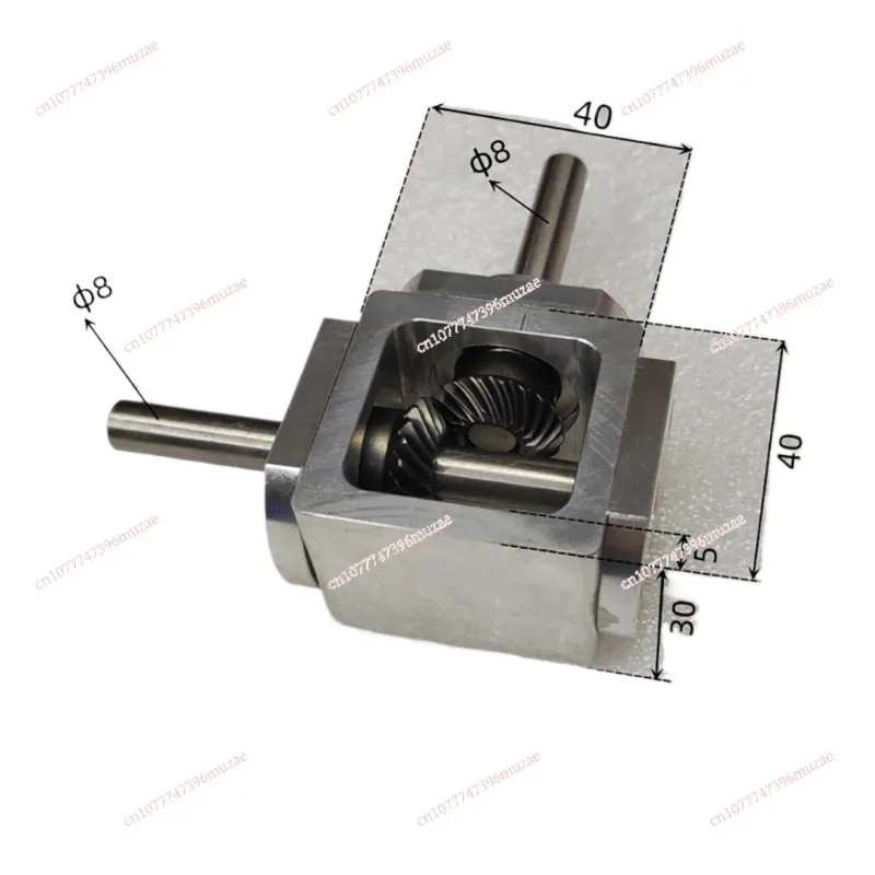 20T Bevel Gearbox Output Shaft Ratio 1:1 T-Type Cross Commutator Right Angle Transmission 1M Diameter 8MM