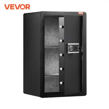 VEVOR Single/Double Door Safe Box with Key Lock Password & Fingerprint Safe Lock Box with Fireproof Bag Key Rack & LED Light 1