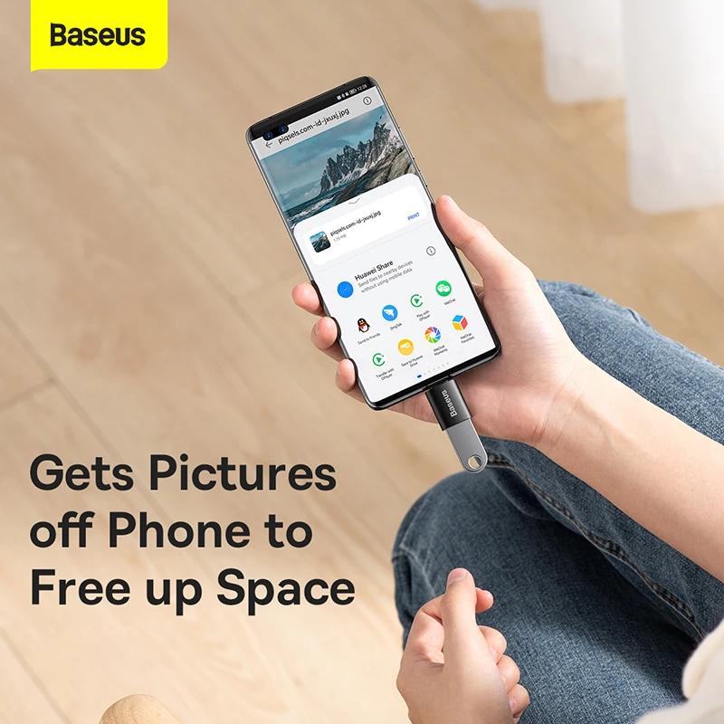 Baseus USB 3.1 OTG محول USB نوع C إلى USB أنثى محو...