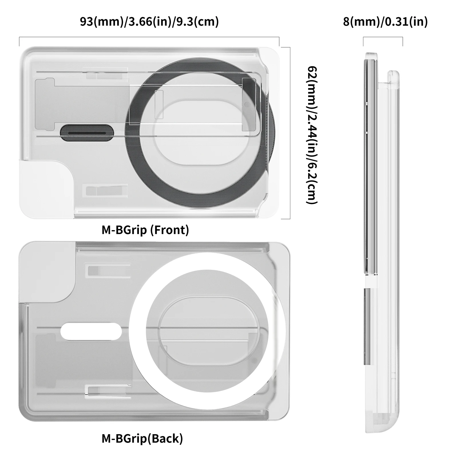 MagSafe Card Wallet For iPhone 15 14 13 12 Series Can Hold 2-3 Cards Magnetic Fashion Wallet Card Holder Transparent