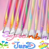 Набор из 6 блестящих гелевых ручек-хайлайтеров - 1,2 мм яркие цвета, плавное письмо, идеально подходит для журналов, поделок своими руками, поздравительных открыток, — изображение 2