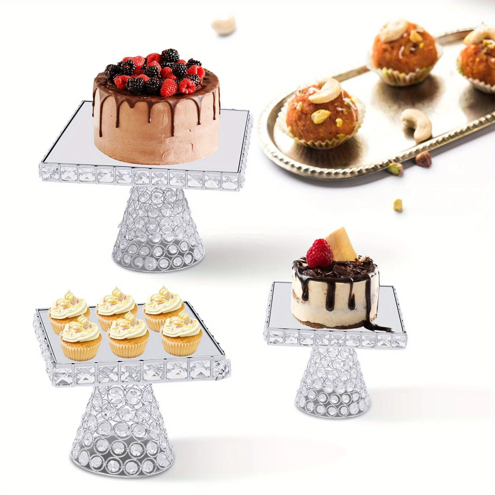 

3pcs Metal Cupcake Stand Set, Dessert Wedding Party Display Plate, Cake Display Stand, Table Decoration Cake stand holders Candy